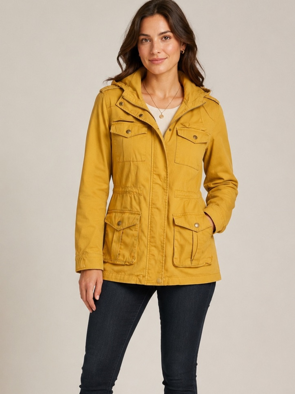 Tinsel Mustard Utility Jacket for Women